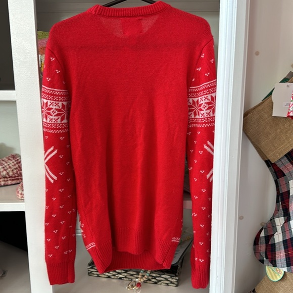 Budweiser Red/White Logo Printed Holiday Sweater Ugly Sweater size SMALL EUC - Picture 3 of 4